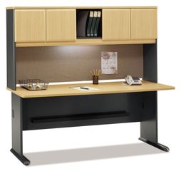 72" Desk and Hutch Set - Series A Beech Collection - Bush Office Furniture - WC14372-73