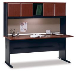 72" Desk and Hutch Set - Series A Hansen Cherry Collection - Bush Office Furniture - WC94472-73