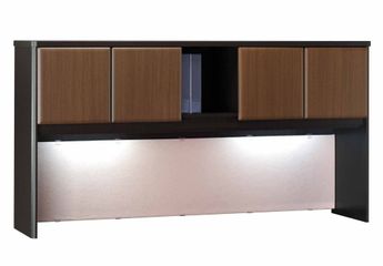 72" Hutch - Series A Walnut Collection - Bush Office Furniture - WC25573