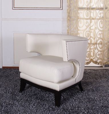 734 Eclipse Club Chair in Creme Vinyl / Espresso - Armen Living - LC734CLCR