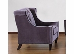 844 Barrister Chair in Gray Velvet/Black Piping - Armen Living - LC8441GRAY