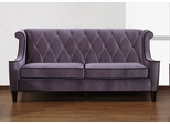 844 Barrister Sofa in Gray Velvet/Black Piping - Armen Living - LC8443GRAY