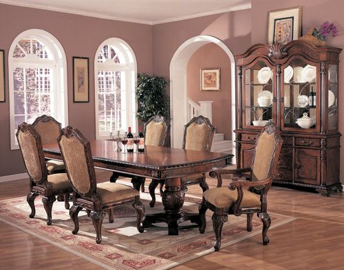 9-Piece Dining Room Furniture Set in Antique Brown - Coaster