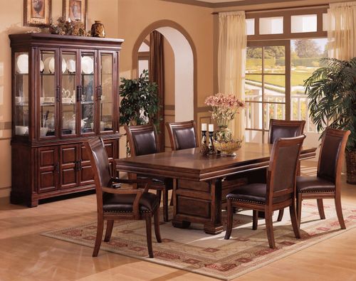 9-Piece Dining Room Furniture Set in Cherry - Coaster