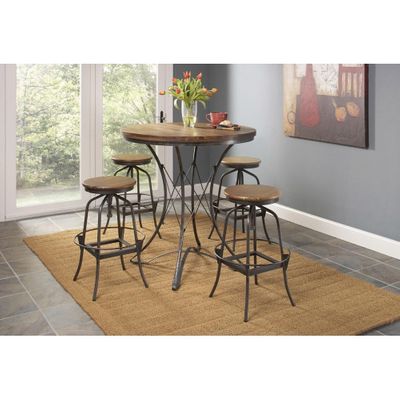 Abbey 5 Pc Dinette Set with Adjustable Swivel Stools - Largo - LARGO-ST-ABBEY-SET2