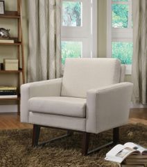 Accent Chair in Textured-Linen Beige - 900176