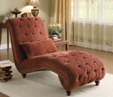 Accent Seating Upholstered Chaise in Red - 550074