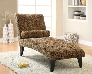 Accent Seating Upholstered Leopard Patterned Chaise - 902076