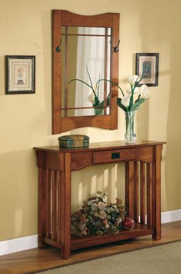 Accent Table & Framed Mirror Set - 950060