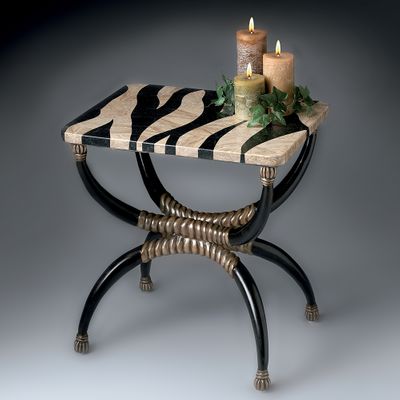 Accent Table with Zebra Pattern Stone Top - Butler Furniture - BT-2343070