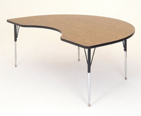 Activity Table in Medium Oak - Kidney Shaped 48