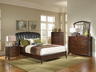 Addley Dark Cherry Bed, Dresser, Mirror, Chest and Nightstand - 202450Q