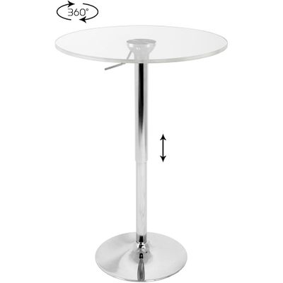 Adjustable Bar Table with Clear Top - Lumisource