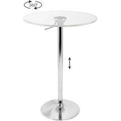 Adjustable Bar Table with Clear Top - Lumisource