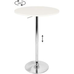 Adjustable Bar Table with White Top - Lumisource