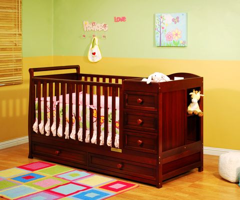AFG Baby Daphne 3 in 1 Convertible Crib and Changer Cherry