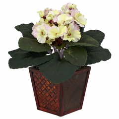 African Violet with Vase Silk Plant (Set of 2) - Nearly Natural - 6685-S2