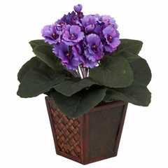 African Violet with Vase Silk Plant (Set of 2) - Nearly Natural - 6685-S2