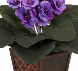 African Violet with Vase Silk Plant (Set of 2) - Nearly Natural - 6685-S2