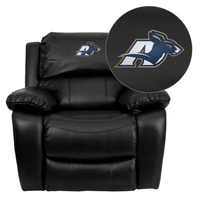 Akron Zips Embroidered Black Leather Rocker Recliner - MEN-DA3439-91-BK-45020-EMB-GG