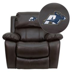 Akron Zips Embroidered Brown Leather Rocker Recliner - MEN-DA3439-91-BRN-45020-EMB-GG