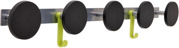 ALBA 5 Plastic Knob Wall Coat Rack with 2 Plastic Hooks