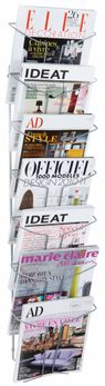 Alba Chromed Wire Wall Literature Display, 7 Compartments