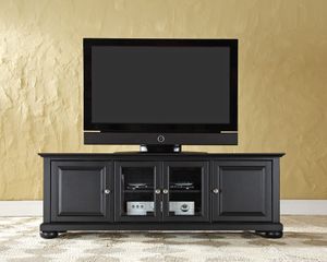 Alexandria 60" Low Profile TV Stand in Black - CROSLEY-KF10005ABK