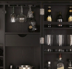 Alexandria Expandable Bar Cabinet in Black Finish - Crosley Furniture - KF40001ABK