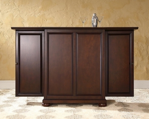 Alexandria Expandable Bar Cabinet in Vintage Mahogany Finish - Crosley Furniture - KF40001AMA