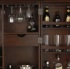 Alexandria Expandable Bar Cabinet in Vintage Mahogany Finish - Crosley Furniture - KF40001AMA