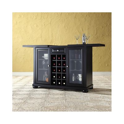 Alexandria Sliding Top Bar Cabinet in Black - CROSLEY-KF40002ABK