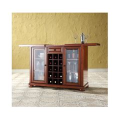 Alexandria Sliding Top Bar Cabinet in Classic Cherry - CROSLEY-KF40002ACH