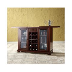 Alexandria Sliding Top Bar Cabinet in Vintage Mahogany - CROSLEY-KF40002AMA