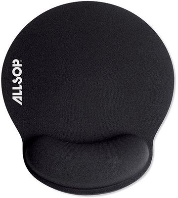Allsop Black Memory Foam Mouse Pad with Wrist Rest