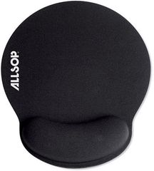 Allsop Black Memory Foam Mouse Pad with Wrist Rest