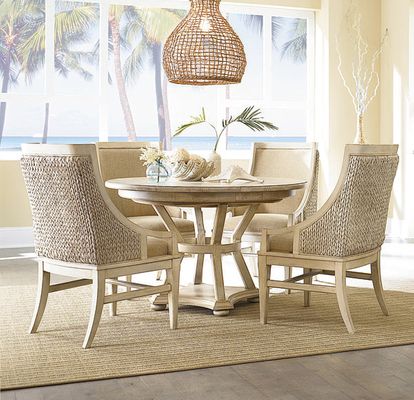 American Drew Americana Home 5PC Dining Set in Weathered White - 114-701WR