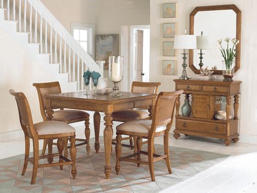 American Drew Grand Isle Counter Height Dining Set with Side Board - 079-700
