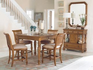 American Drew Grand Isle Counter Height Dining Set with Side Board - 079-700