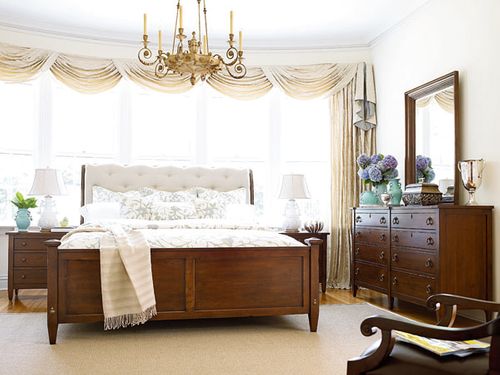 American Drew Miller's Creek 5pc Queen Bedroom Set in Rich Aged Cherry - 210-304R