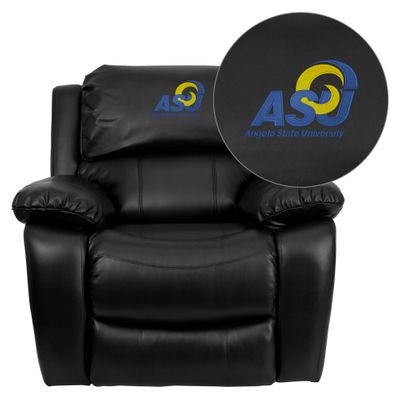 Angelo State University Rams Black Leather Rocker Recliner - MEN-DA3439-91-BK-41003-EMB-GG