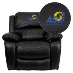 Angelo State University Rams Black Leather Rocker Recliner - MEN-DA3439-91-BK-41003-EMB-GG
