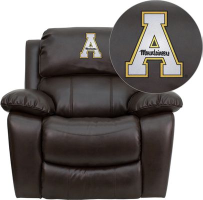 Appalachian State Mountaineers Brown Leather Rocker Recliner - MEN-DA3439-91-BRN-45000-A-EMB-GG