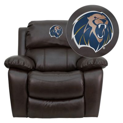 Arkansas Fort Smith Lions Leather Rocker Recliner - MEN-DA3439-91-BRN-41080-EMB-GG