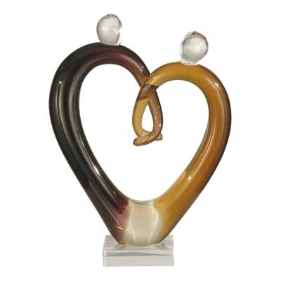 Art Glass Hearts Sculpture - Dale Tiffany