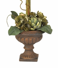Artichoke Topiary Silk Flower Arrangement in Green - Nearly Natural - 4633