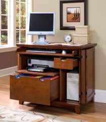 Arts and Crafts Compact Computer Cabinet in Cottage Oak - Home Styles - 5180-19