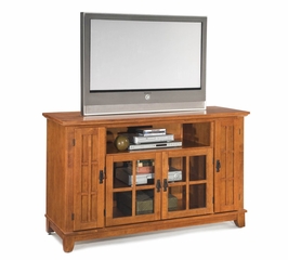 Arts and Crafts Entertainment Credenza in Cottage Oak - Home Styles - 5180-10