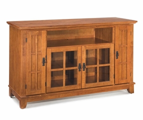 Arts and Crafts Entertainment Credenza in Cottage Oak - Home Styles - 5180-10