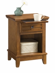 Arts and Crafts Queen Size Bed, Night Stand, and Drawer Chest in Cottage Oak - Home Styles - 5180-5018